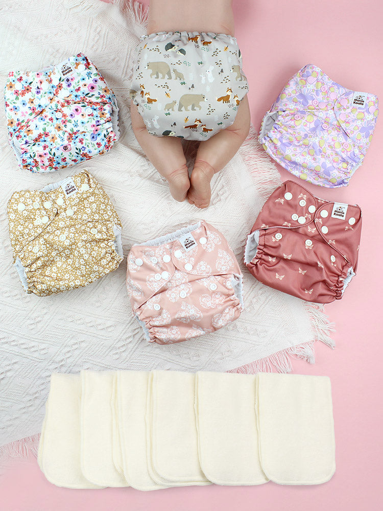 papamama POCKET DIAPER 3.0 WITH INSERTS - 6 PACK(Wild Flowers) – Mama Koala