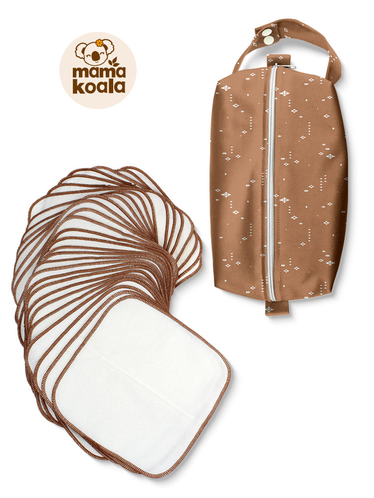 30 pcs Reusable Baby Wipes with a Travel Pod