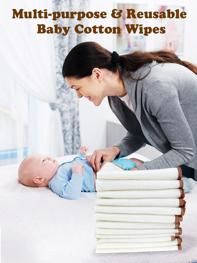 30 pcs Reusable Baby Wipes with a Travel Pod