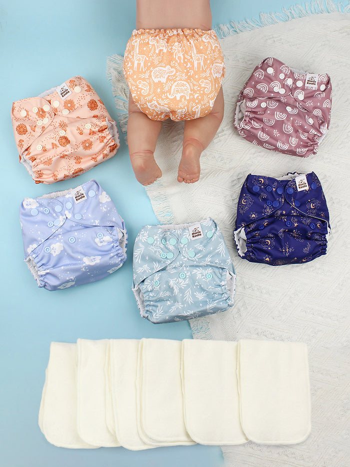 POCKET DIAPER 3.0 WITH INSERTS - 6 PACK(Cabin Vibes) – Mama Koala