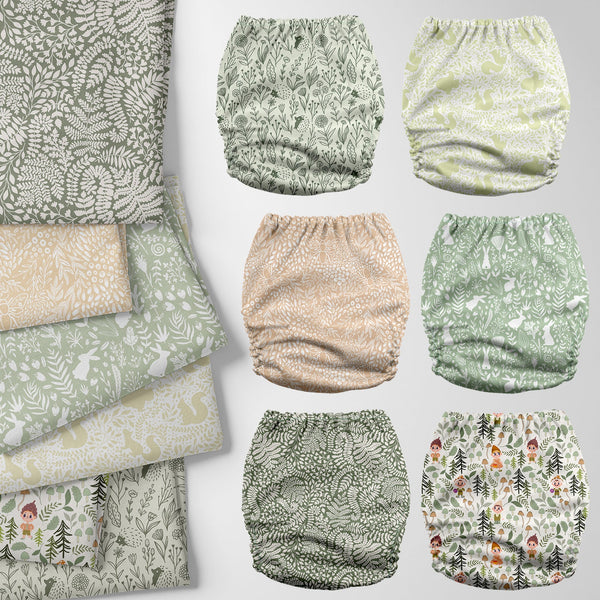 POCKET DIAPER 3.0 WITH INSERTS - 6 PACK(A-Spring Sprouts)