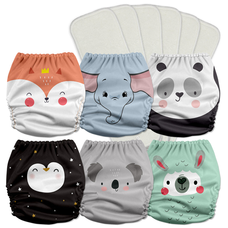 POCKET DIAPER 3.0 WITH INSERTS - 6 PACK(A-Kiss Animals) – Mama Koala