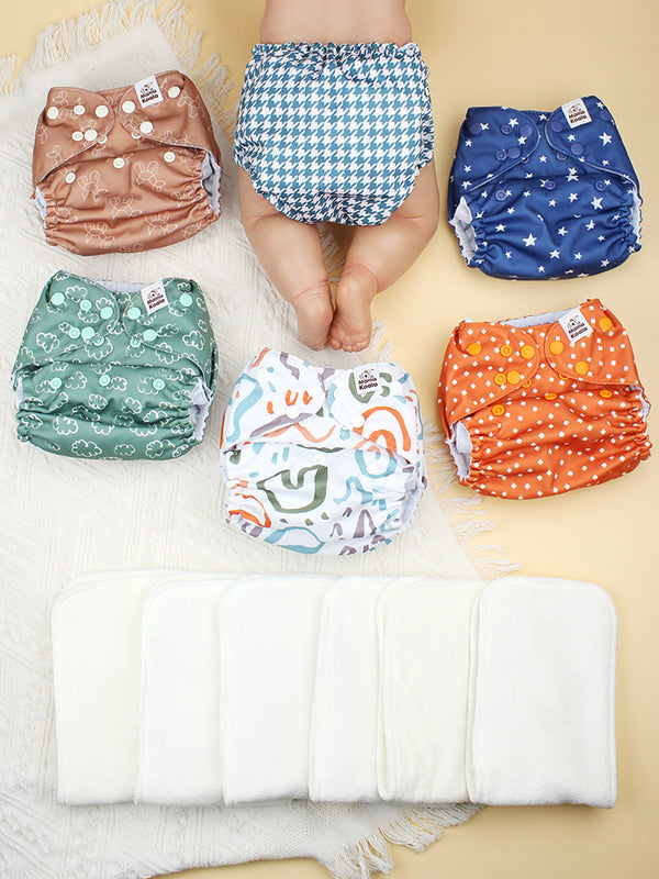 POCKET DIAPER 3.0 WITH INSERTS - 6 PACK(A-Full of Hope)