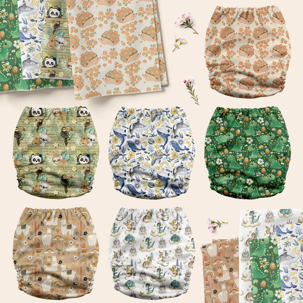 POCKET DIAPER 3.0 WITH INSERTS - 6 PACK(Animal Legends)