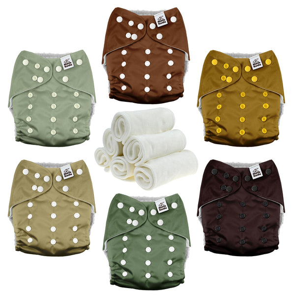 POCKET DIAPER 3.0 WITH INSERTS - 6 PACK(Pinetree Cabin)