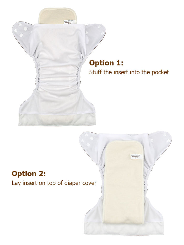 6-Layer Bamboo Hemp Cotton Cloth Diaper Insert - Night Time