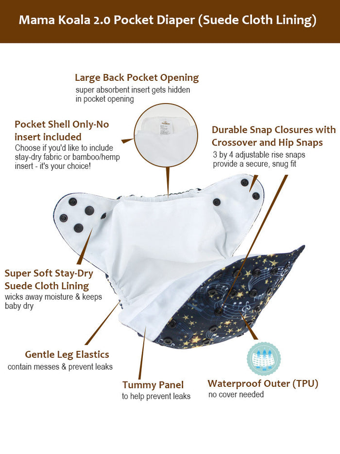 k-mama Clearance Pocket Diaper 2.0 -PD51036Z-S(Suede Cloth) – Mama Koala